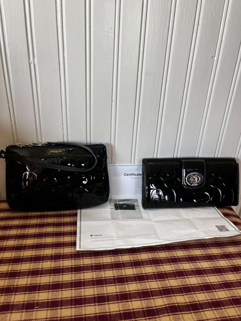Coach Signature Embossed Turn Lock Wallet & Wristlet